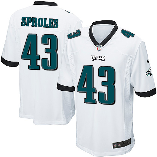 Men's Game Darren Sproles Nike Jersey White Road - #43 NFL Philadelphia Eagles